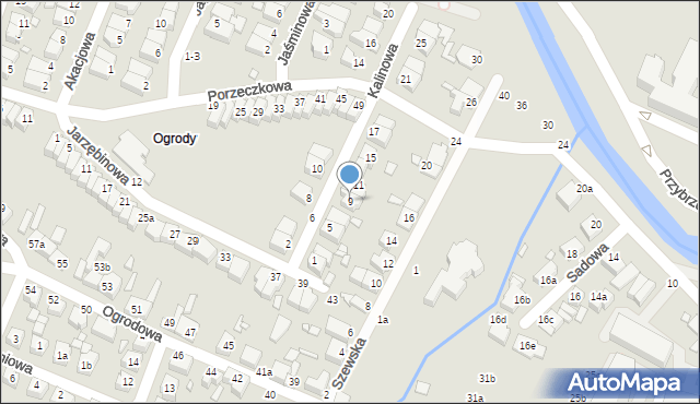 Kalisz, Kalinowa, 9, mapa Kalisza