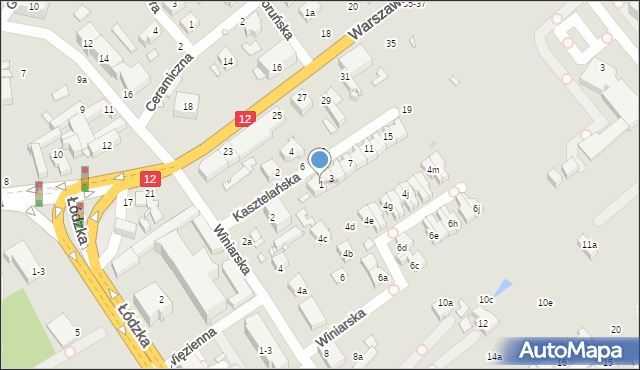 Kalisz, Kasztelańska, 1, mapa Kalisza