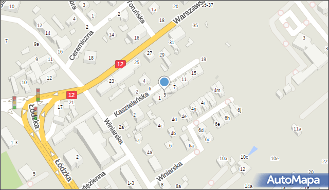 Kalisz, Kasztelańska, 3, mapa Kalisza