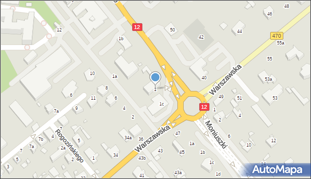 Kalisz, Kaszubska, 1, mapa Kalisza