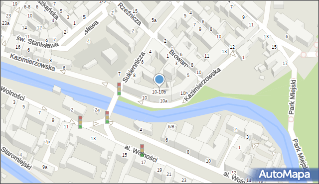 Kalisz, Kazimierzowska, 10-10b, mapa Kalisza