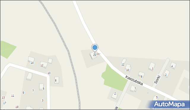 Kalisz, Kaszubska, 21, mapa Kalisza