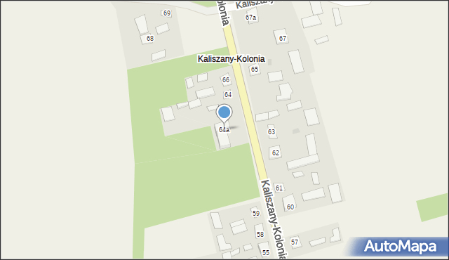 Kaliszany-Kolonia, Kaliszany-Kolonia, 64a, mapa Kaliszany-Kolonia