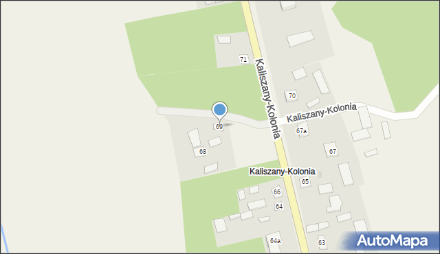 Kaliszany-Kolonia, Kaliszany-Kolonia, 69, mapa Kaliszany-Kolonia