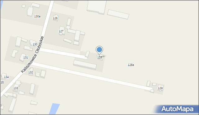 Kaliszkowice Ołobockie, Kaliszkowice Ołobockie, 128, mapa Kaliszkowice Ołobockie
