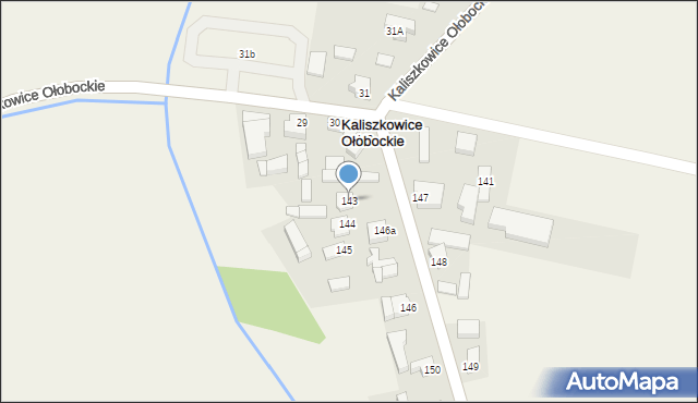 Kaliszkowice Ołobockie, Kaliszkowice Ołobockie, 143, mapa Kaliszkowice Ołobockie