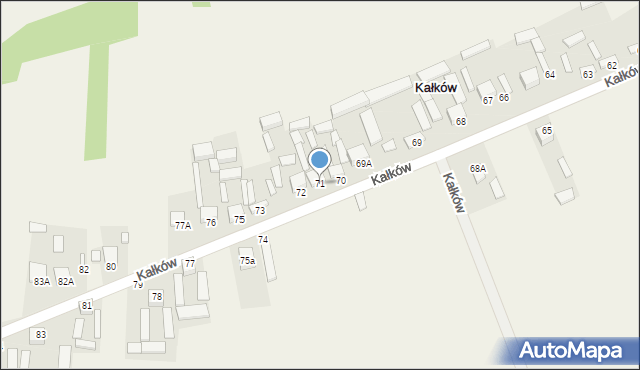 Kałków, Kałków, 71, mapa Kałków