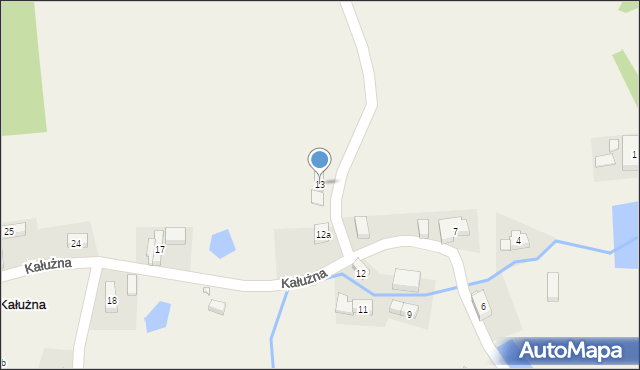 Kałużna, Kałużna, 13, mapa Kałużna