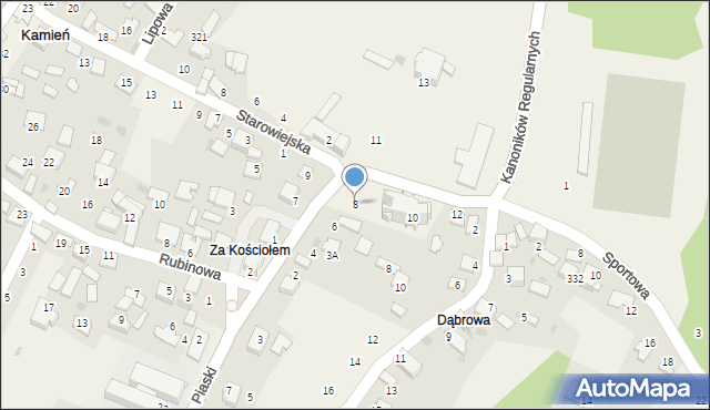 Kamień, Kanoników Regularnych, 8, mapa Kamień