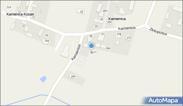 Kamienica, Kamienica, 39, mapa Kamienica