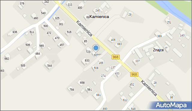 Kamienica, Kamienica, 627, mapa Kamienica