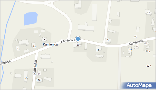 Kamienica, Kamienica, 18, mapa Kamienica