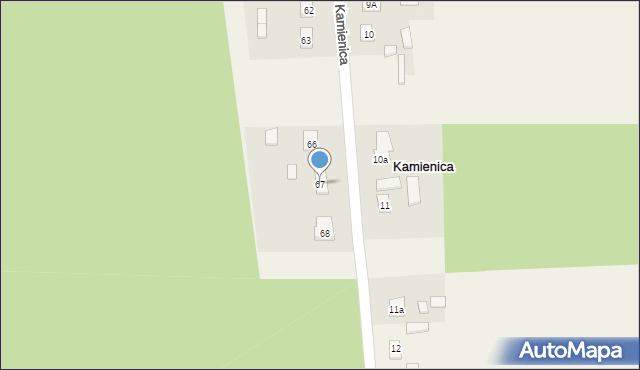 Kamienica, Kamienica, 67, mapa Kamienica