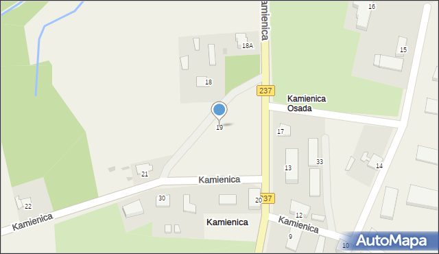 Kamienica, Kamienica, 19, mapa Kamienica