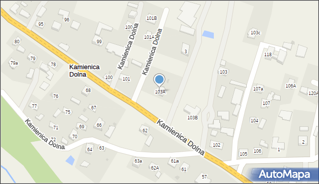 Kamienica Dolna, Kamienica Dolna, 103A, mapa Kamienica Dolna