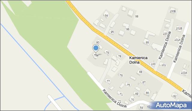 Kamienica Dolna, Kamienica Dolna, 79a, mapa Kamienica Dolna