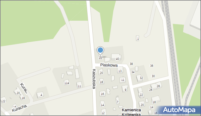 Kamienica Królewska, Kaszubska, 22, mapa Kamienica Królewska
