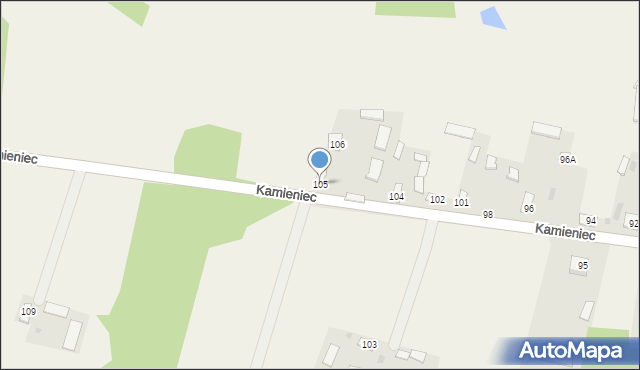 Kamieniec, Kamieniec, 105, mapa Kamieniec