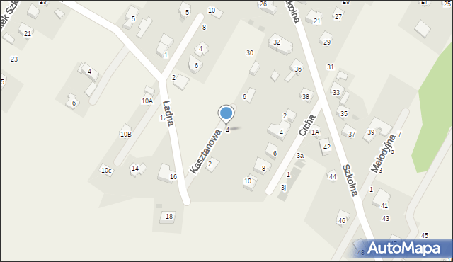 Kamieniec Wrocławski, Kasztanowa, 4, mapa Kamieniec Wrocławski