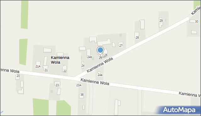 Kamienna Wola, Kamienna Wola, 25, mapa Kamienna Wola