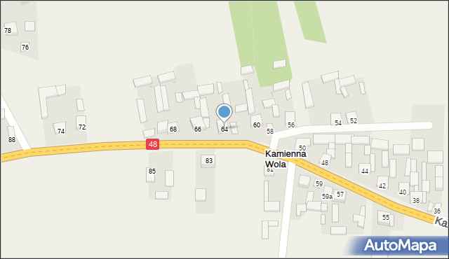 Kamienna Wola, Kamienna Wola, 64, mapa Kamienna Wola