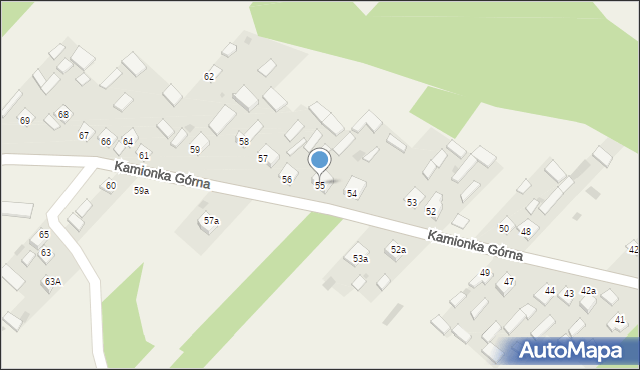 Kamionka Górna, Kamionka Górna, 55, mapa Kamionka Górna