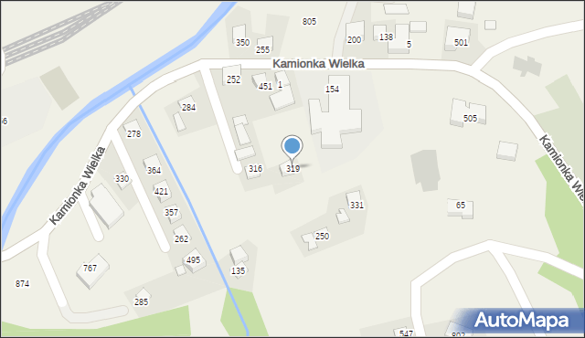 Kamionka Wielka, Kamionka Wielka, 319, mapa Kamionka Wielka