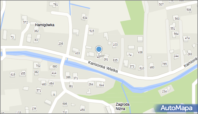 Kamionka Wielka, Kamionka Wielka, 427, mapa Kamionka Wielka