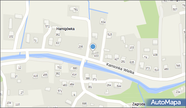 Kamionka Wielka, Kamionka Wielka, 434, mapa Kamionka Wielka