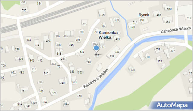 Kamionka Wielka, Kamionka Wielka, 535, mapa Kamionka Wielka