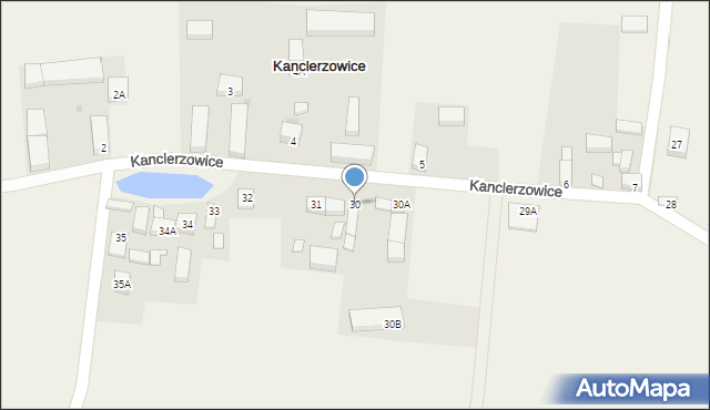 Kanclerzowice, Kanclerzowice, 30, mapa Kanclerzowice