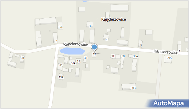 Kanclerzowice, Kanclerzowice, 32, mapa Kanclerzowice