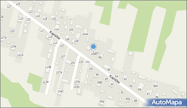 Kaniów, Kaniów, 102b, mapa Kaniów