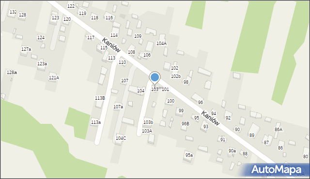 Kaniów, Kaniów, 103, mapa Kaniów