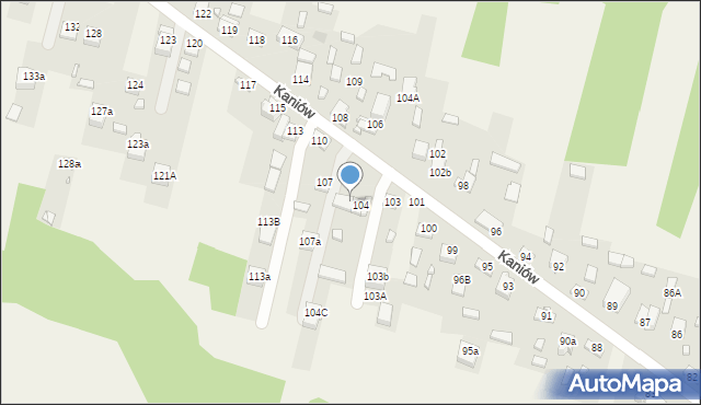 Kaniów, Kaniów, 105, mapa Kaniów