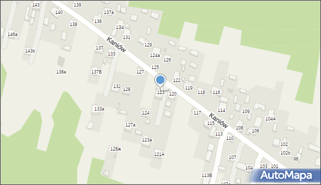 Kaniów, Kaniów, 123, mapa Kaniów