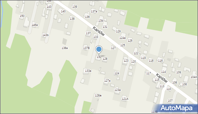 Kaniów, Kaniów, 132, mapa Kaniów