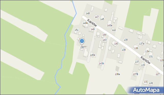 Kaniów, Kaniów, 150, mapa Kaniów