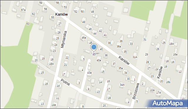 Kaniów, Kaniów, 43, mapa Kaniów