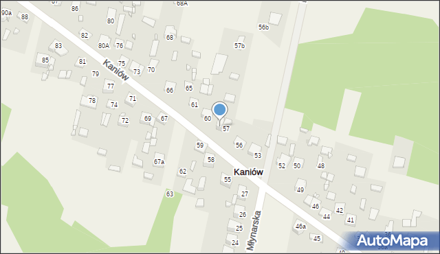 Kaniów, Kaniów, 57a, mapa Kaniów