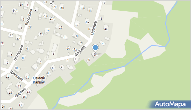Kaniów, Kaniów, 5A, mapa Kaniów