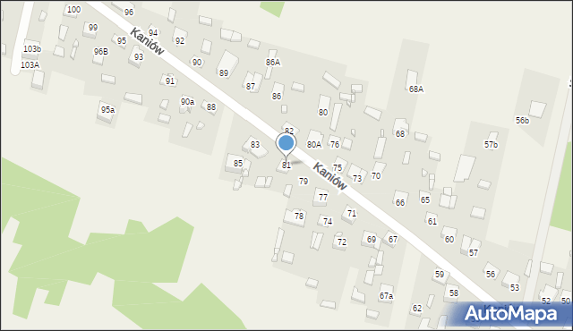 Kaniów, Kaniów, 81, mapa Kaniów