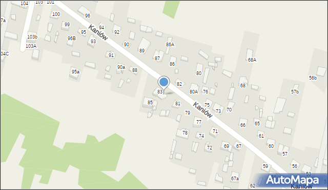 Kaniów, Kaniów, 84, mapa Kaniów