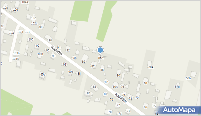 Kaniów, Kaniów, 86A, mapa Kaniów