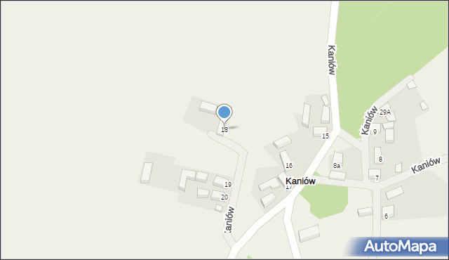 Kaniów, Kaniów, 18, mapa Kaniów