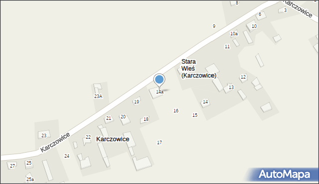 Karczowice, Karczowice, 14a, mapa Karczowice