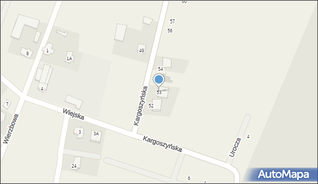 Kargoszyn, Kargoszyńska, 53, mapa Kargoszyn