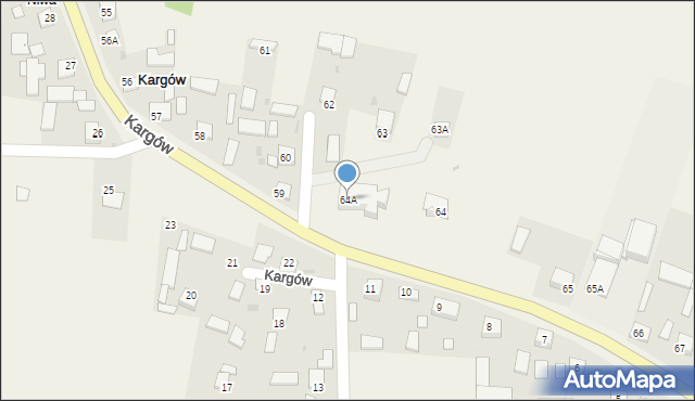 Kargów, Kargów, 64A, mapa Kargów