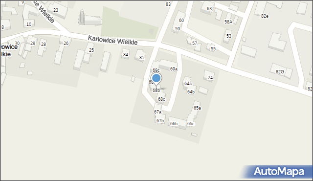 Karłowice Wielkie, Karłowice Wielkie, 68b, mapa Karłowice Wielkie