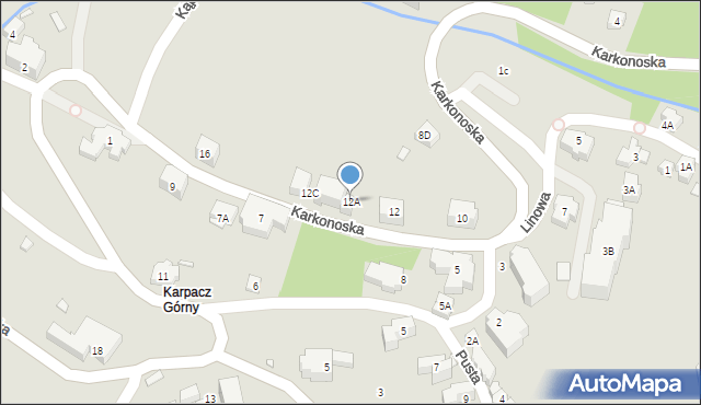 Karpacz, Karkonoska, 12A, mapa Karpacz